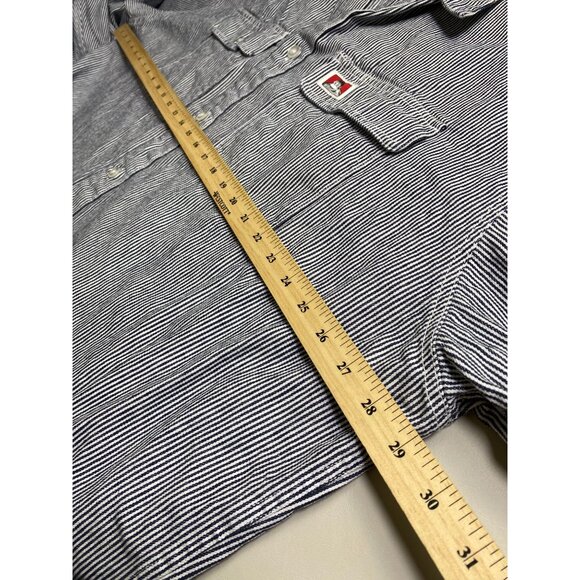 Ben Davis Heavyweight Cotton Hickory Striped Button Up Work Shirt Sz 3XL Shacket - Picture 5 of 16